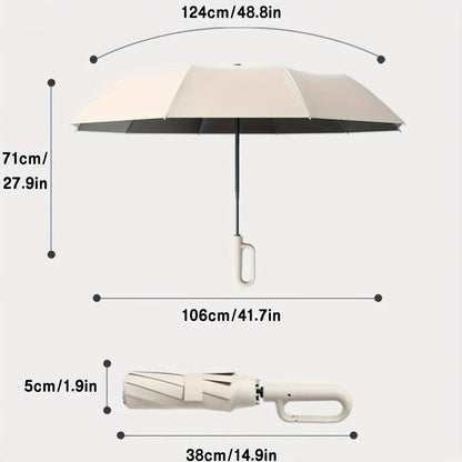 20 Bones Windproof Strong 105CM Reinforced Automatic Folding Umbrella for Men, Large Buckle Handle Wind and Water Resistant