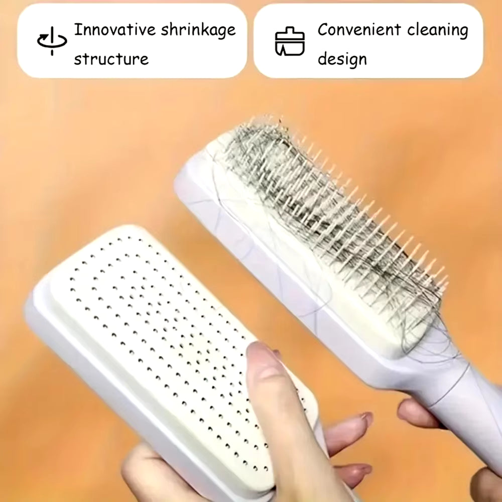 Rotatable Self Cleaning Hair Brush Massage Air Cushion Comb Magic Retractable Comb for Women Anti-Static Hair Smoothing Comb